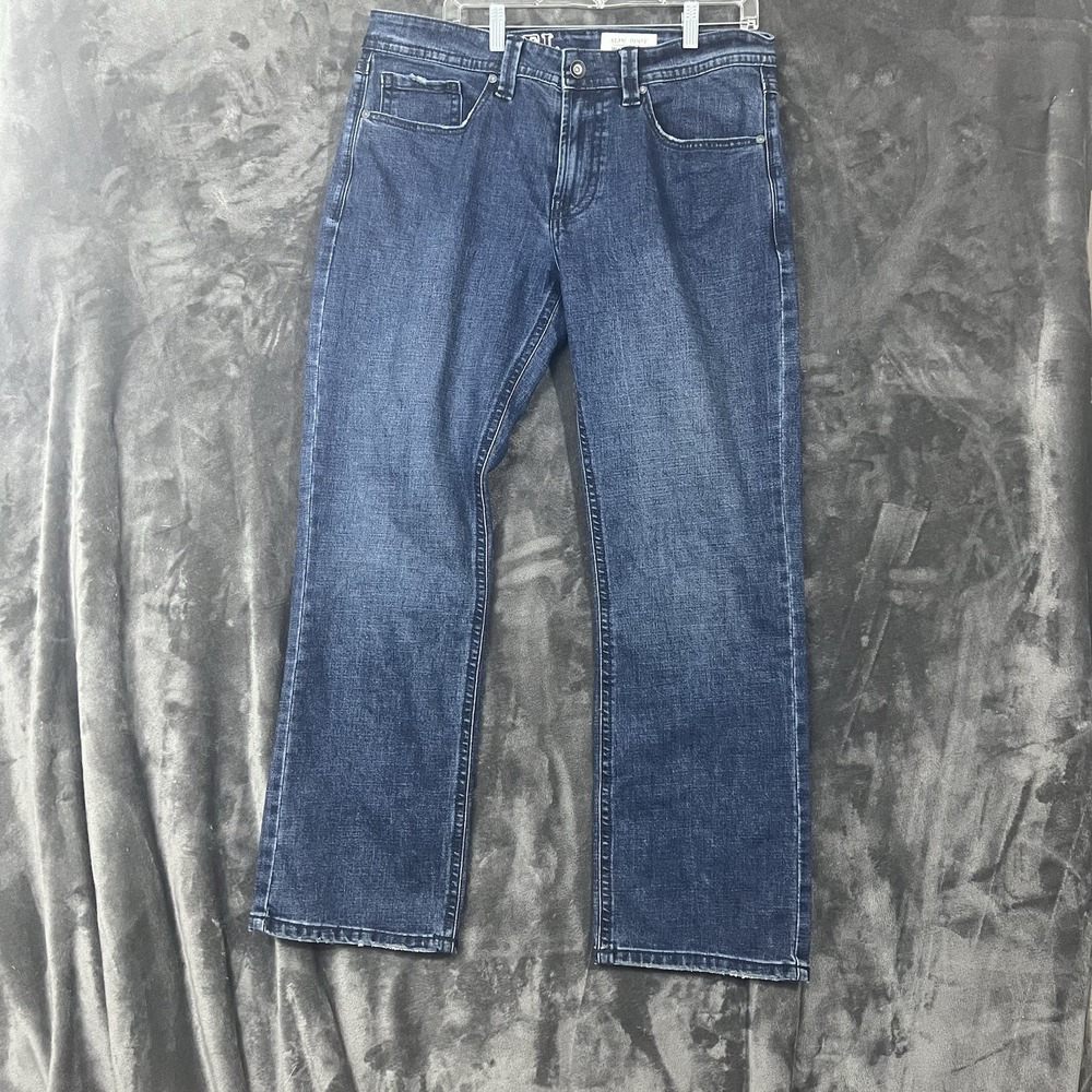34x32 TK Axel Jeans Mens  Slim Boot Cut Denim Blue Dark Wash Flap Pockets Pants